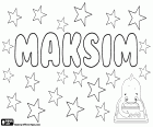 Maksim, männlicher Vorname, Transliteration des gleichen Namens in Russisch, Weißrussisch, Mazedonisch und Ukrainisch, die Maxim und Maximus entspricht