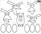 Puzzle des Videospiels Angry Birds. Angry Birds, Eier und Schweine