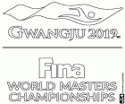 Logo der Schwimmweltmeisterschaften, Gwangju 2019. Die FINA-Weltmeisterschaften in Gwangju, Südkorea, von 12-28 Juli 2019
