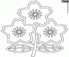 Logo mit drei Kirschblüten, das Symbol der japanischen Rugby-Nationalmannschaft, die den Spitznamen The Brave Blossoms trägt, die tapferen Blumen