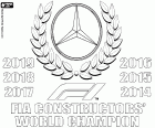 Weltmeister! Zum sechsten Mal in Folge! Das Mercedes-Team hat 2019 einen neuen Weltmeistertitel errungen. Mercedes hat seit 2014 jede Meisterschaft gewonnen