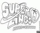 Logo der SuperZings oder SuperThings, Sammlung von kleinen Sammlerspielzeug. Die kleinen Plastikfiguren sind Alltagsgegenstände, die zu Helden und Schurken, den Rivalen von Kaboom, gemacht wurden.