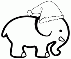 Ein eleganter Elefant mit einem großen Santa-Hut