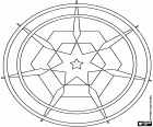 Eine geometrische Komposition mit einem Mandala-förmigen Stern, eine schöne Weihnachtsdekoration