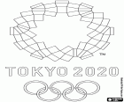 Eine Malseite mit dem offiziellen Logo der Olympischen Sommerspiele 2020 in Tokio. Aufgrund der Coronavirus-Pandemie Covid-19 wurden die Olympischen Spiele 2020 in Tokio verschoben und schließlich vom 23. Juli bis 8. August 2021 in der japanischen Hauptstadt ausgetragen.