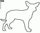 Die Silhouette eines Hundes der Rasse Australian Cattle, des Australian Cattle Dog