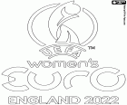 Das Logo der Fußball-Europameisterschaft der Frauen 2022, die vom 6. bis 31. Juli 2022 in England stattfindet