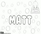 Matt, Variante von Mat, englischer Jungenname, Kurzform von Matthew, Matthäus, abgeleitet vom griechischen Namen Matthaios, der vom hebräischen Namen Mattityahu abstammt, was Geschenk Jahwes bedeutet