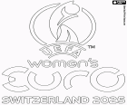 Das Logo der EFA-Fußball-Europameisterschaft der Frauen, UEFA Frauen-EM 2025, die vom 2. bis 27. Juli 2025 in der Schweiz stattfindet