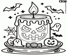 malvorlagen Eine Halloween-Kerze ausmalbilder