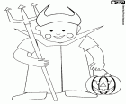 malvorlagen Junge verkleidet, Teufel zu Halloween ausmalbilder