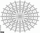 malvorlagen Einfaches Mandala, Kreise und Blätter ausmalbilder