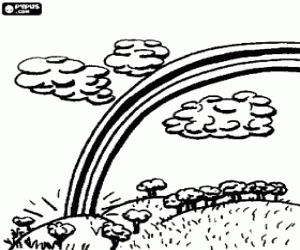 malvorlagen Regenbogen in einen himmel mit wolken ausmalbilder