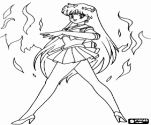 malvorlagen Rei Hino ist Sailor Mars ausmalbilder