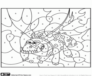malvorlagen Riesige Drachen, Farbe von Zahlen ausmalbilder