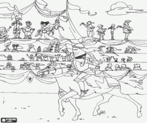 malvorlagen Ritter in mittelalterliches Turnier ausmalbilder