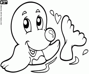 malvorlagen Eine Robbe im Wasser ausmalbilder