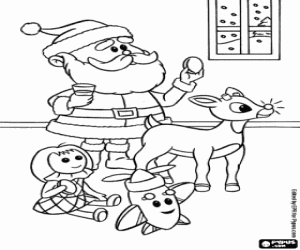 malvorlagen Rudolph, Santa Claus und Spielzeug ausmalbilder