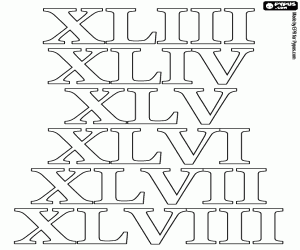 malvorlagen Die römischen Zahlen von 43 bis 48 ausmalbilder