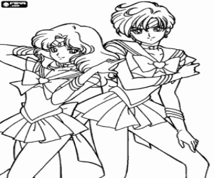 malvorlagen Sailor Neptun und Sailor Uranus ausmalbilder
