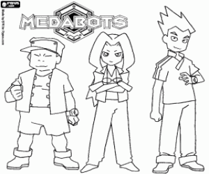 malvorlagen Samantha, Sloan und Spike, Medabots ausmalbilder