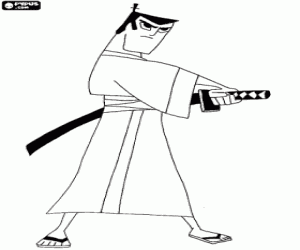 malvorlagen Samurai Jack mit dem katana ausmalbilder