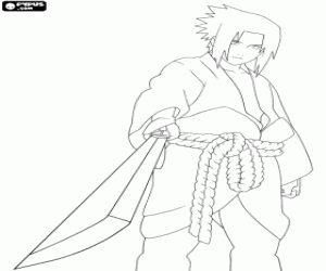 malvorlagen Sasuke Uchiha, ein Ninja aus Naruto ausmalbilder