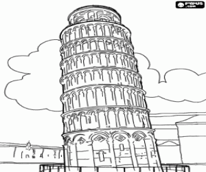 malvorlagen Schiefe Turm von Pisa, Italien ausmalbilder