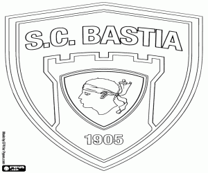 malvorlagen Schild des SC Bastia ausmalbilder