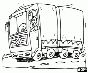 malvorlagen Schleppseil-LKW mit Leiter ausmalbilder