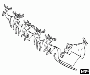malvorlagen Schlitten mit Geschenken im Flug ausmalbilder