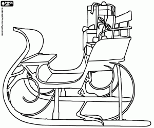 malvorlagen Schlitten vn Santa Claus nd Geschenke ausmalbilder