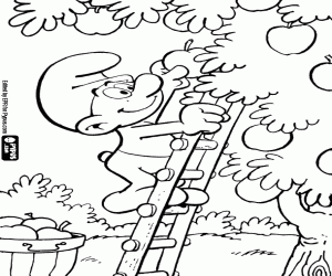 malvorlagen Ein Schlumpf und die Äpfel ausmalbilder