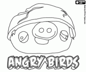 malvorlagen Das Schwein mit Helm, Angry Birds ausmalbilder