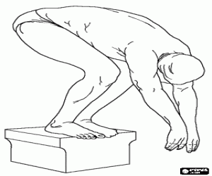 malvorlagen Schwimmer bereit zu konkurrieren ausmalbilder