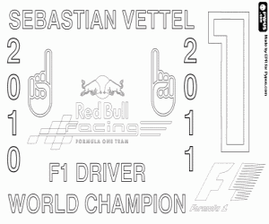 malvorlagen Sebastian Vettel, meister 2011 F1 ausmalbilder