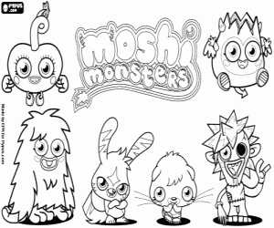 malvorlagen Die sechs Moshi Monsters ausmalbilder
