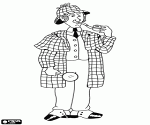 malvorlagen Sherlock Holmes mit einer Tabakpfeife ausmalbilder
