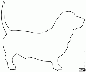 malvorlagen Silhouette eines Basset Hundehundes ausmalbilder