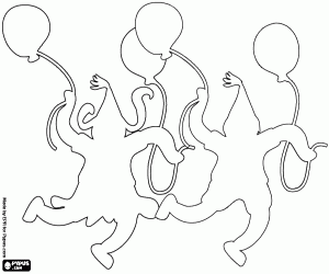 malvorlagen Silhouetten einer Geburtstagsfeier ausmalbilder