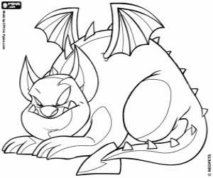 malvorlagen Skeith, dem geflügelten Drachen von Neopets ausmalbilder