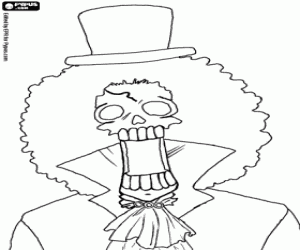 malvorlagen Das Skelett Brook aus One Piece ausmalbilder