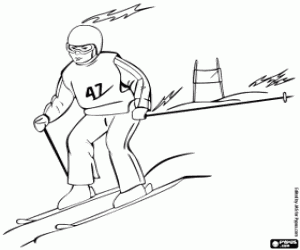 malvorlagen Slalom, Alpine Ski ausmalbilder