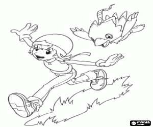 malvorlagen Sora und ihre Digimon Biyomon ausmalbilder