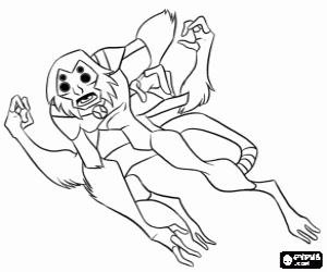 malvorlagen SpiderMonkey, ein alien aus Ben 10 ausmalbilder