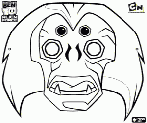 malvorlagen Spidermonkey Maske, Ben10 Alien Force ausmalbilder