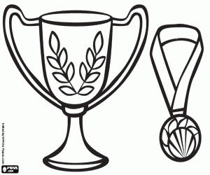 malvorlagen Sporttrophäen, Pokal und Medaille ausmalbilder