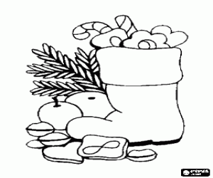 malvorlagen Steifel mit Weihnachtsgebäck gefüllt ausmalbilder