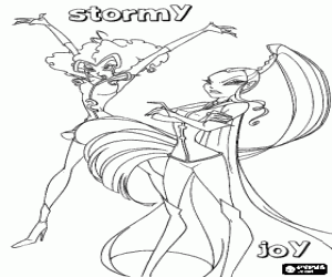 malvorlagen Stormy und Joy, Winx Club ausmalbilder