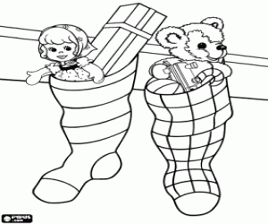 malvorlagen Strümpfe hingen mit Weihnachtsgeschenken ausmalbilder